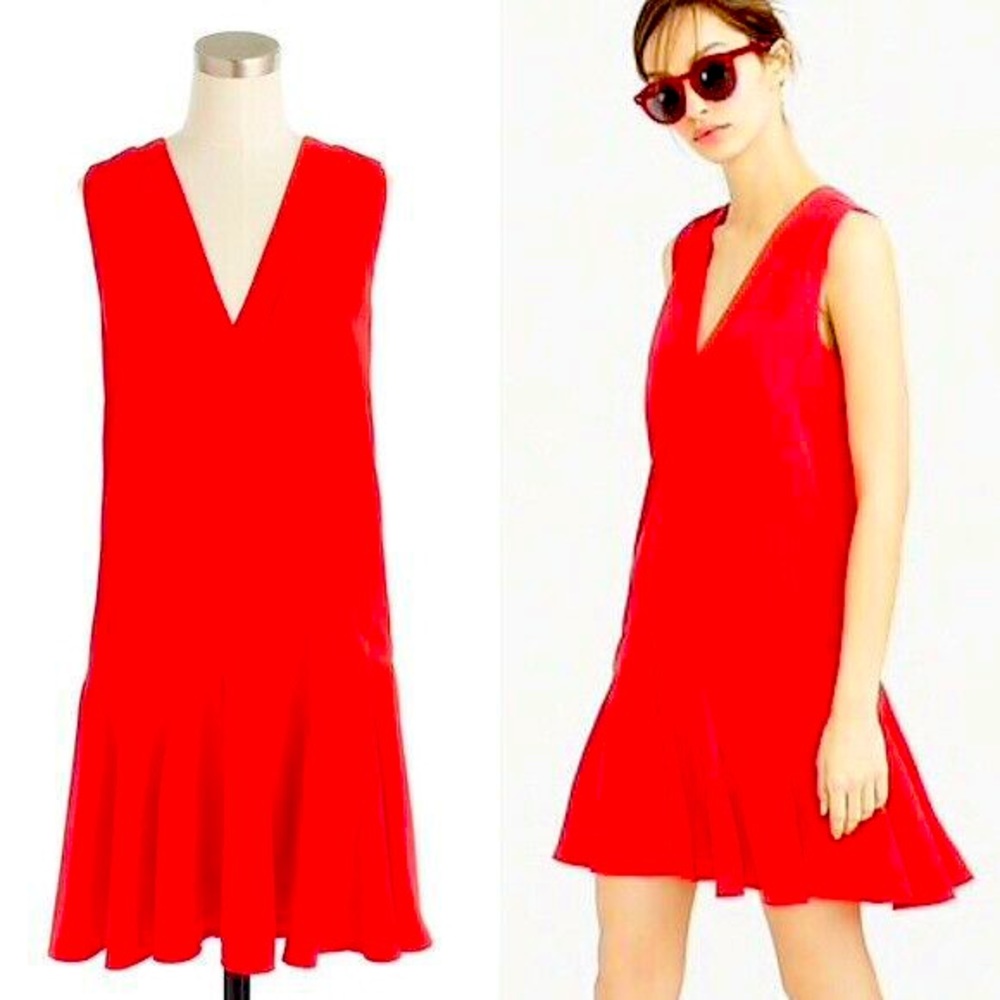 Jcrew fit and flair red dress